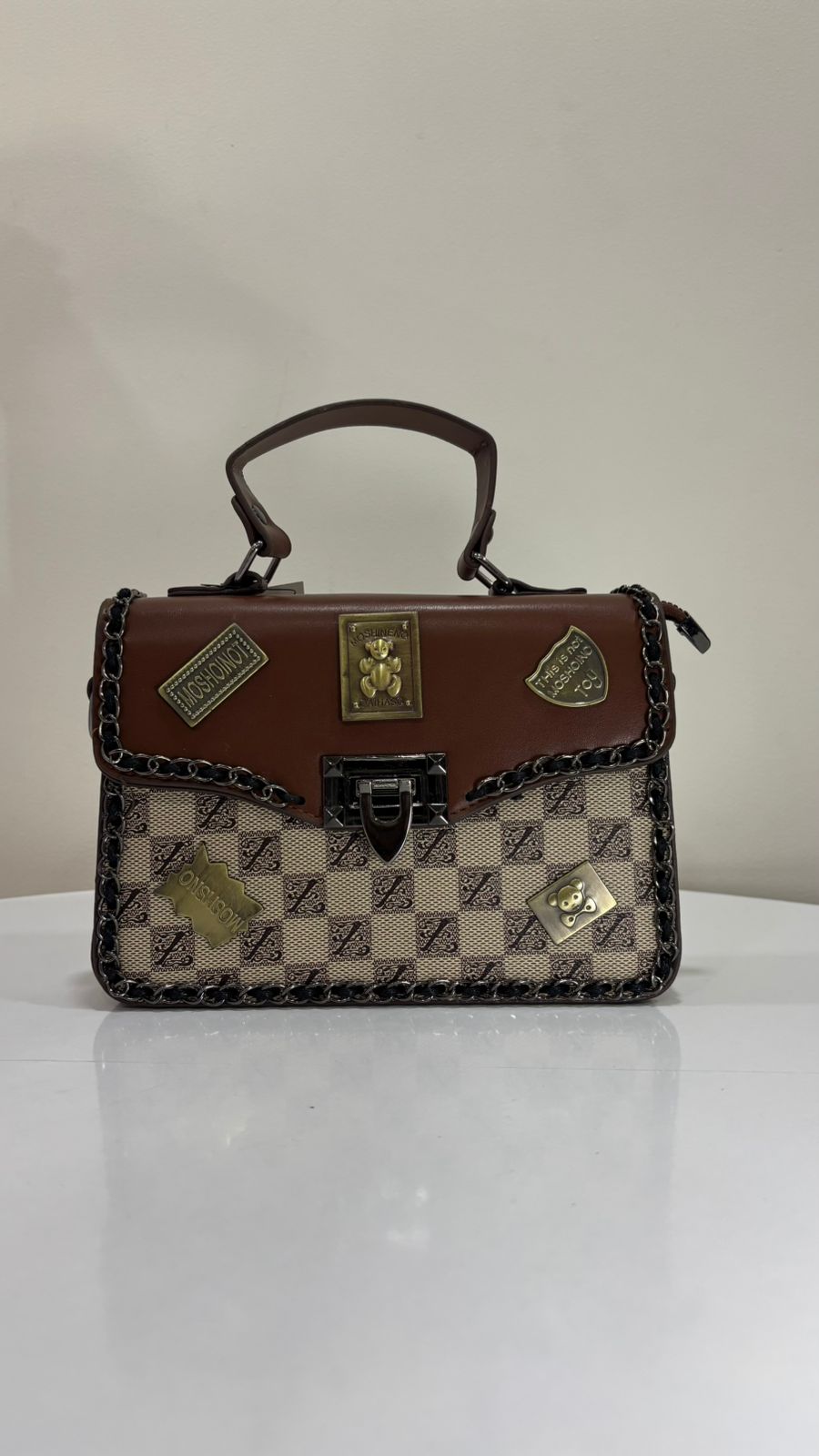 The Milan – Premium Structured Handbag (Brown Monogram Edition)