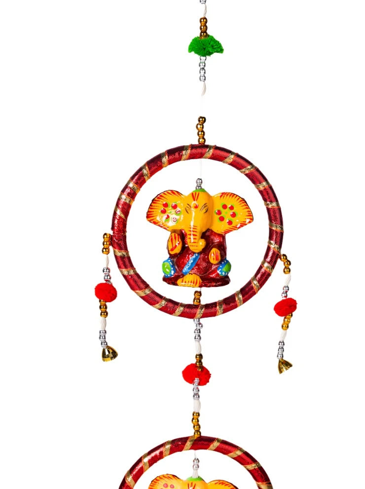 Big Bell Ganesh Decorative Wall Door Hanging Ganesh Latkan Toran - Heritage Haat