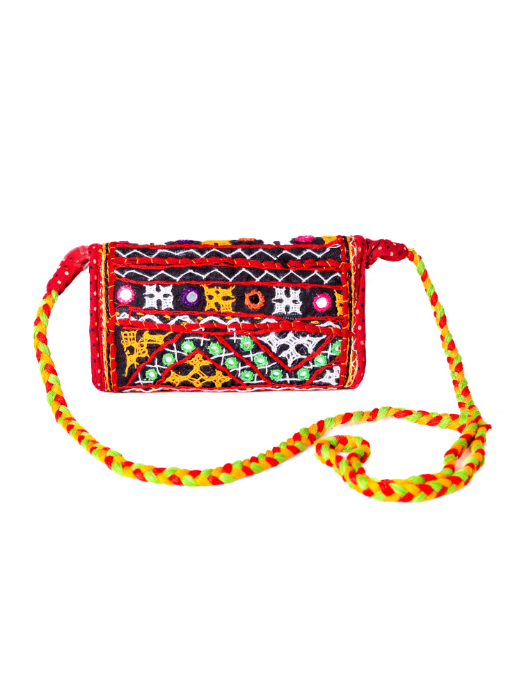 Handcrafted Kutch Magic: Multicolor Mirror Work Sling Bag - Heritage Haat
