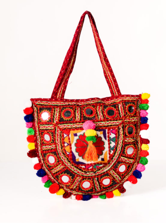 Bohemian Dream: Handcrafted Mirror Work Kutch Bag