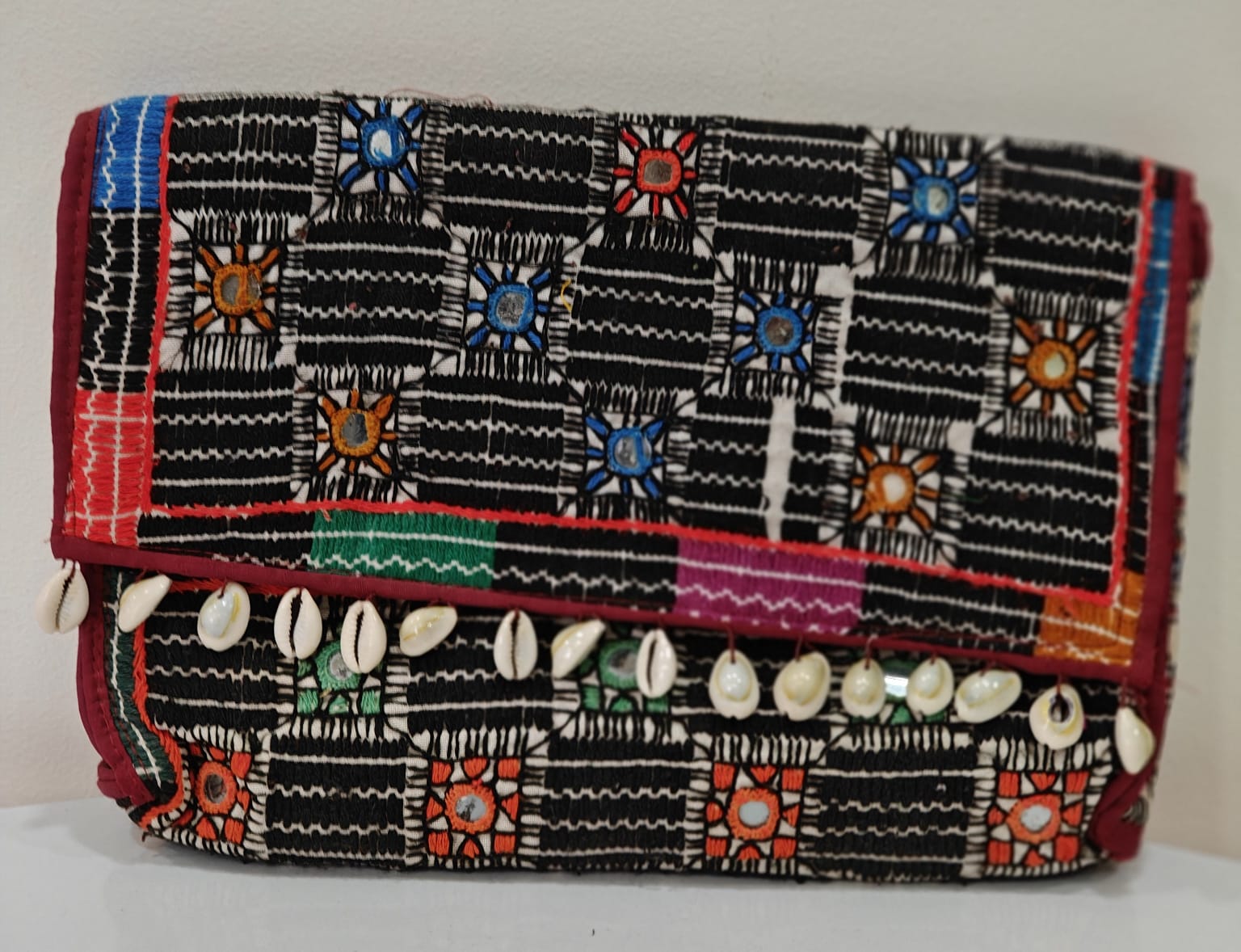 Multi-Color Side Shoulder Bag  with Antique Rabari Embroidery