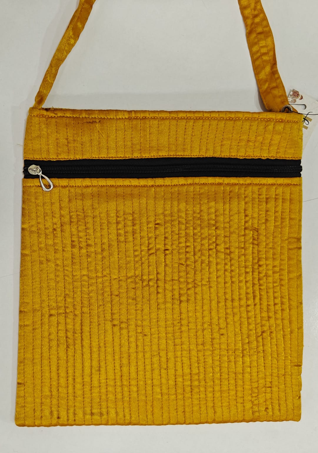 Handcrafted Mashru Silk Embroidered Square Sling Bag