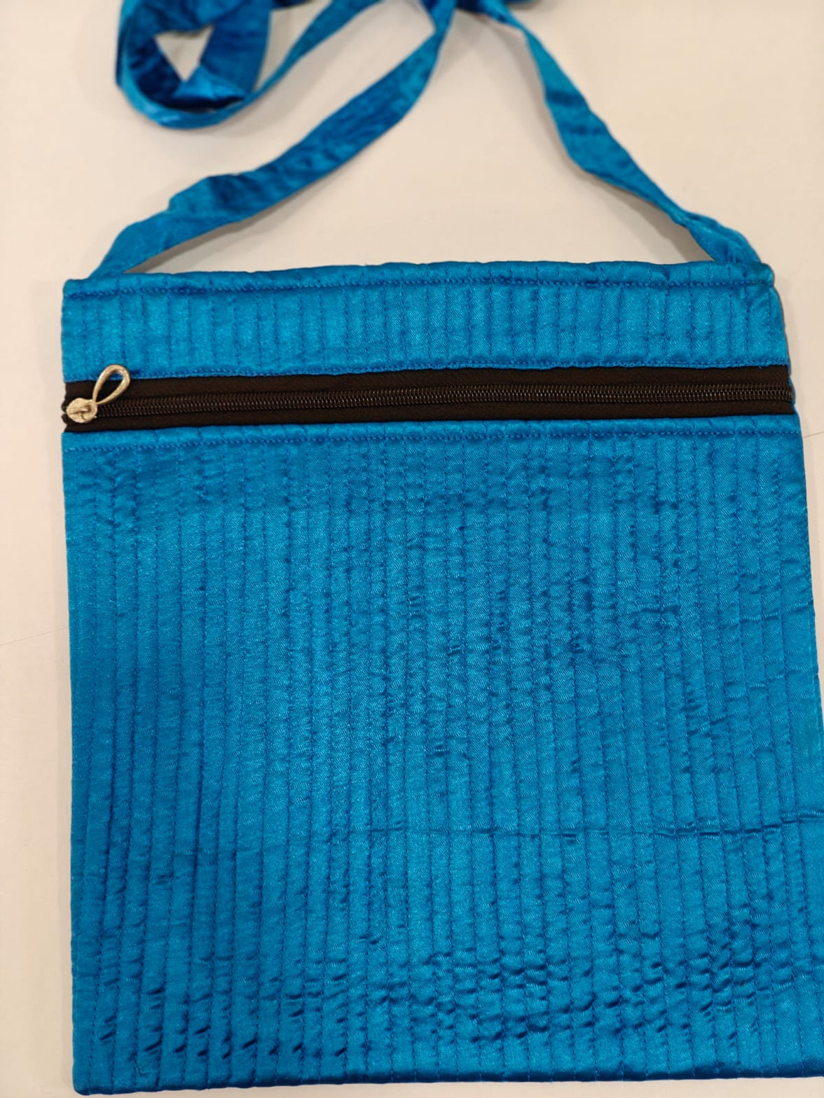 Handcrafted Mashru Silk Embroidered Square Sling Bag
