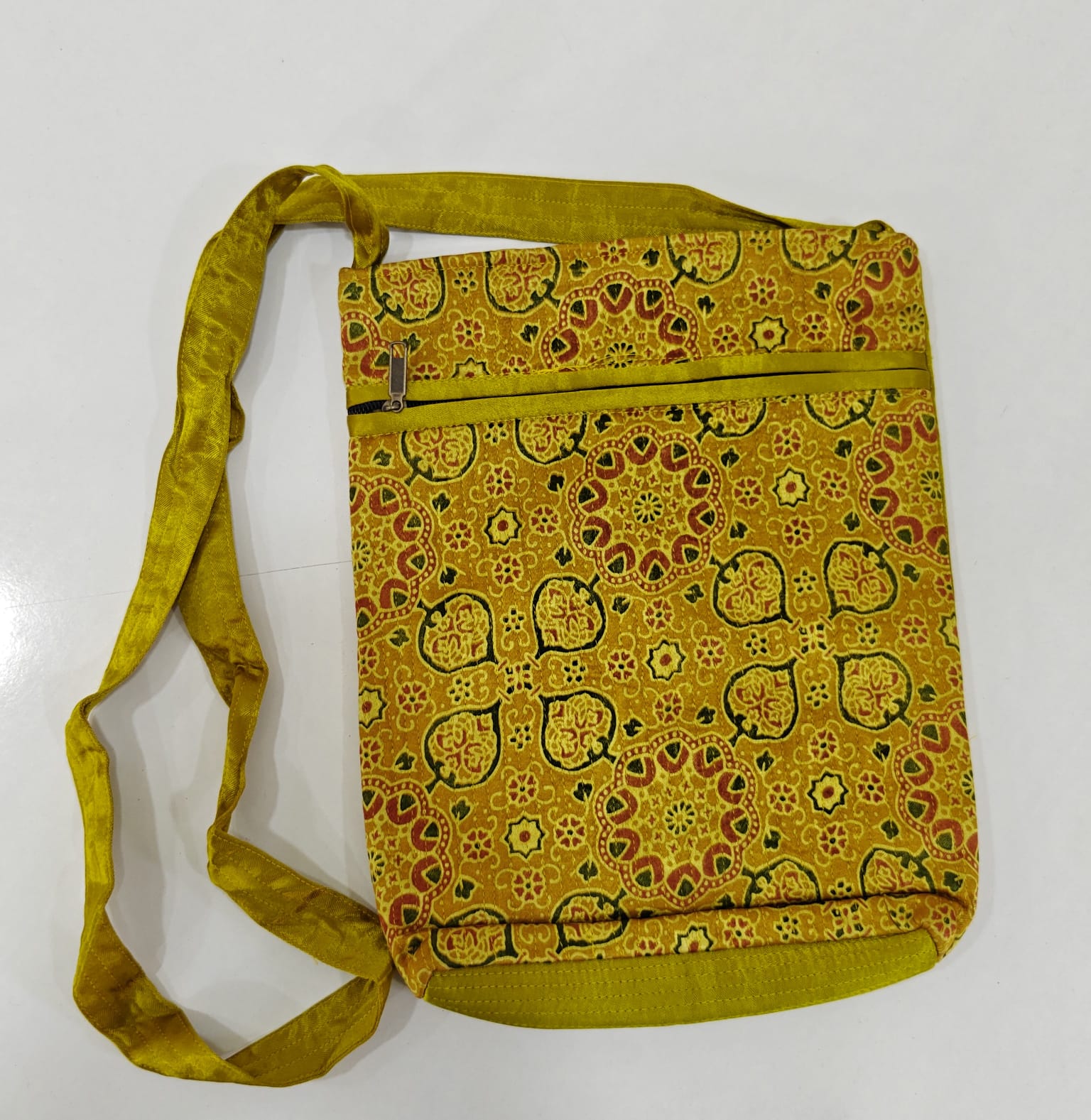 Mashru Silk Handcrafted Kutchi Mirror Work Sling Bag