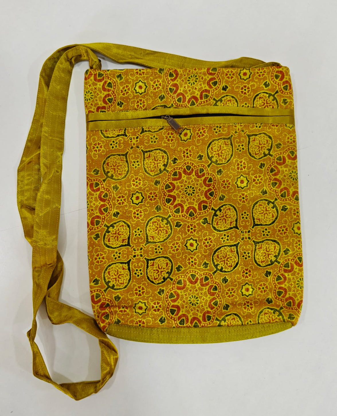 Mashru Silk Handcrafted Kutchi Mirror Work Sling Bag