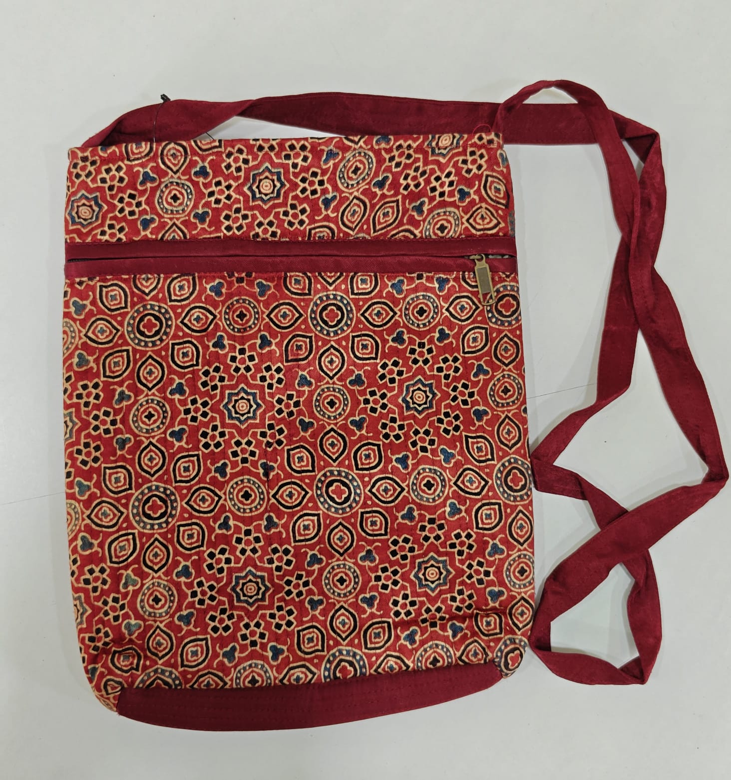 Mashru Silk Handcrafted Kutchi Mirror Work Sling Bag