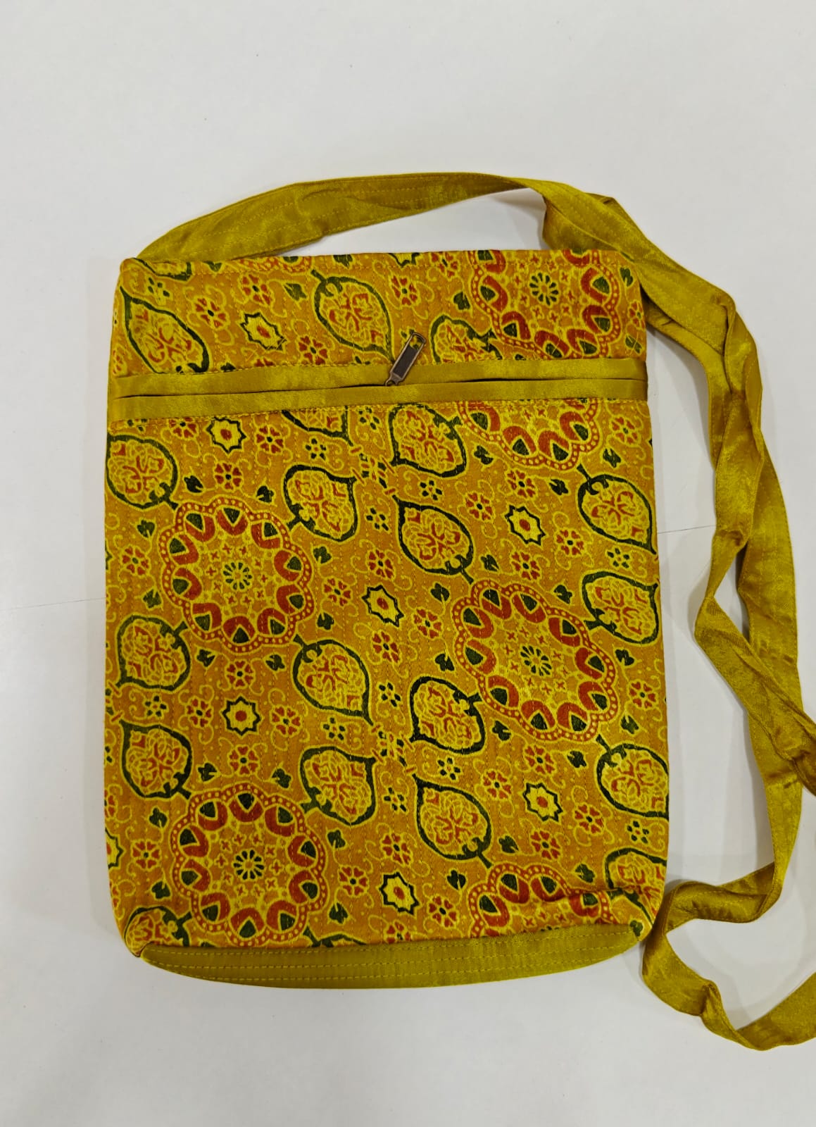 Handcrafted Kutchi Mirror Work Sling Bag – Mashru Silk