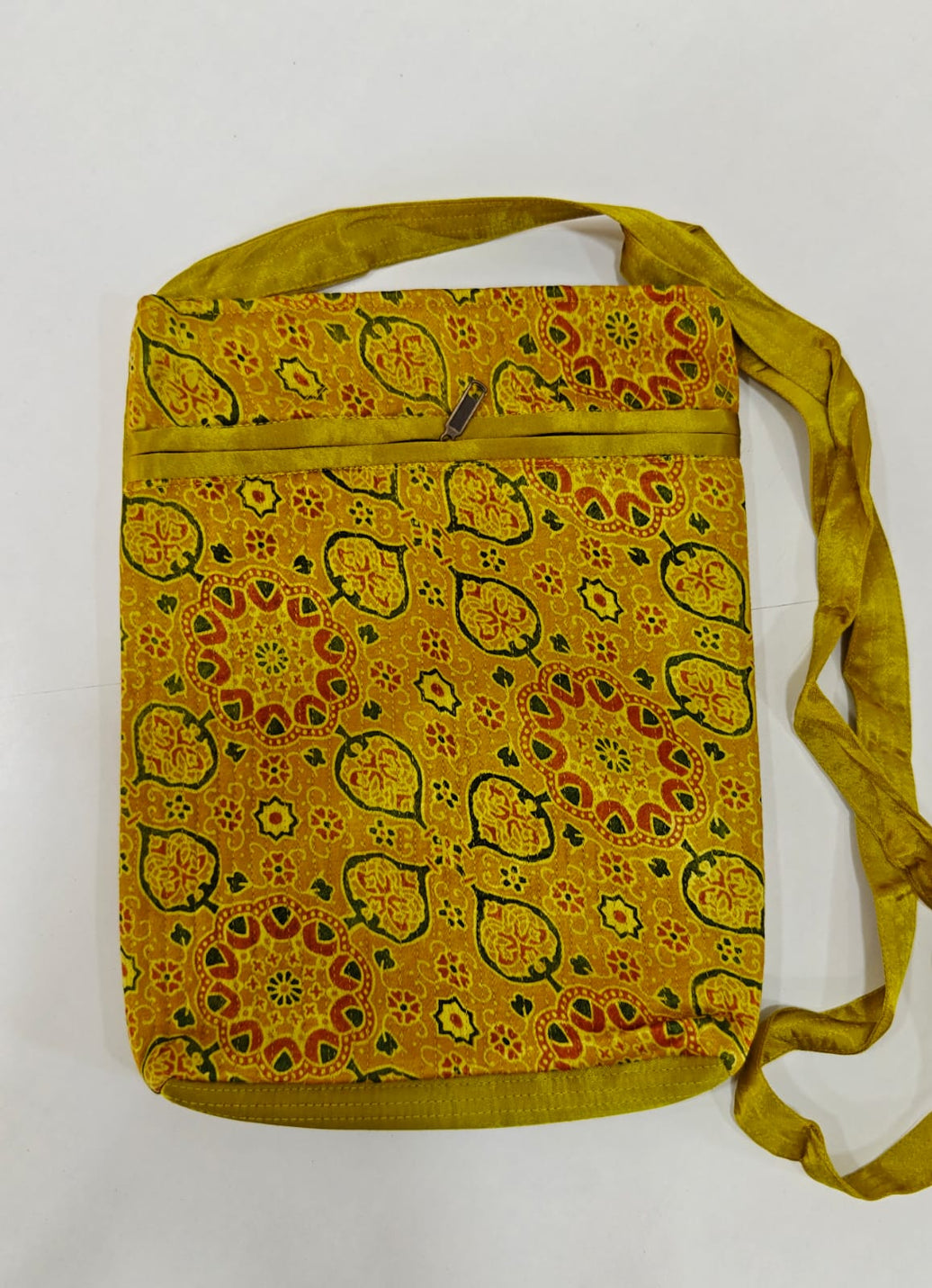 Handcrafted Kutchi Mirror Work Sling Bag – Mashru Silk