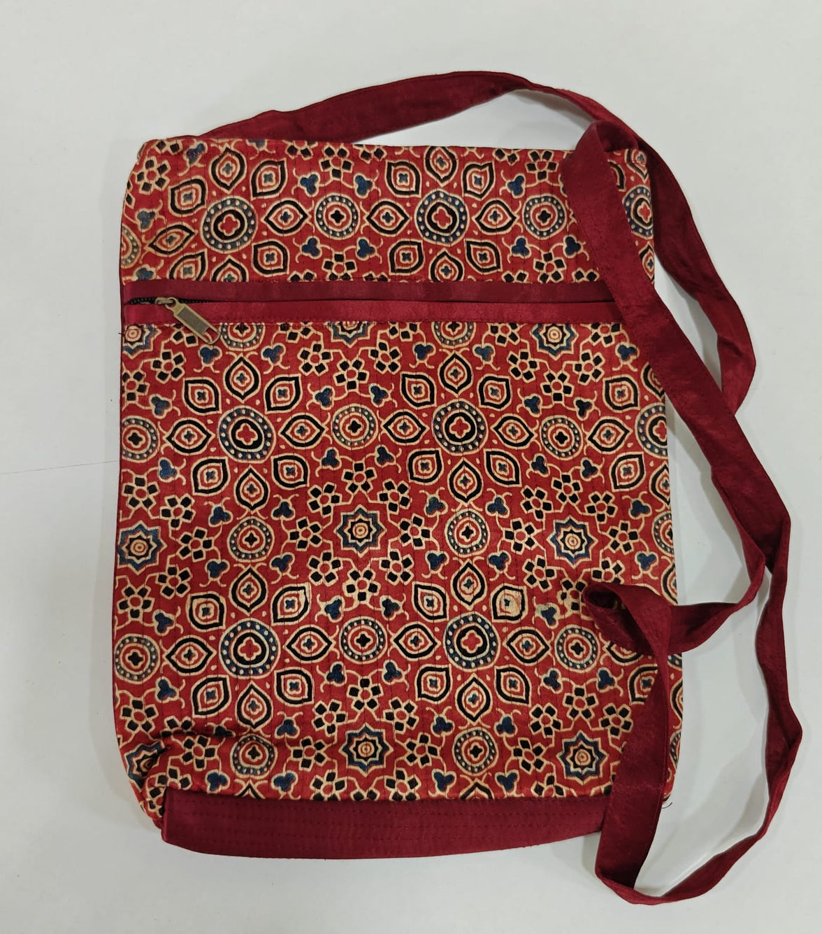 Handcrafted Kutchi Mirror Work Sling Bag – Mashru Silk