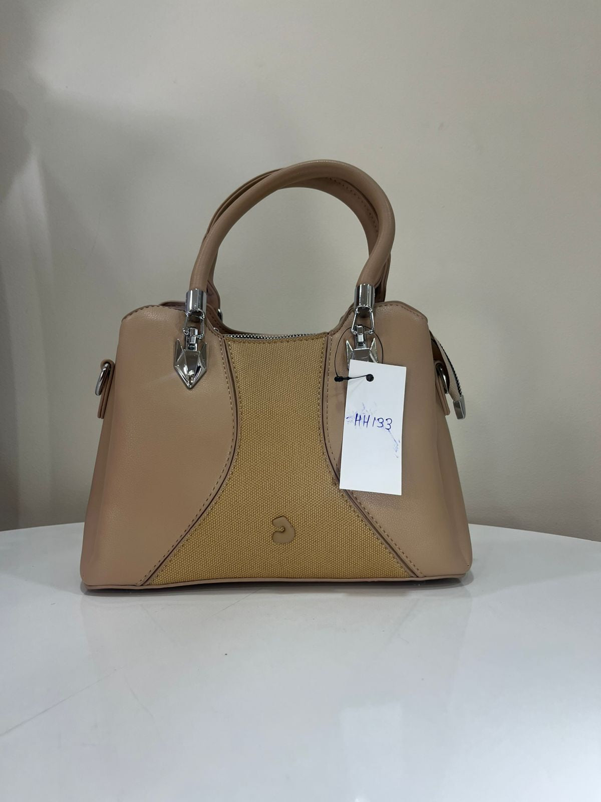 Elegant Sage Green Structured Handbag with Detachable Sling