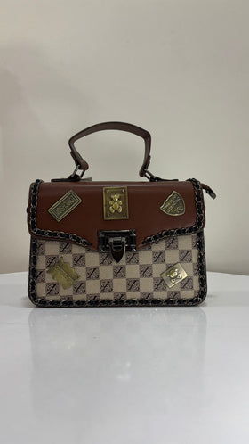 The Milan – Premium Structured Handbag (Brown Monogram Edition)