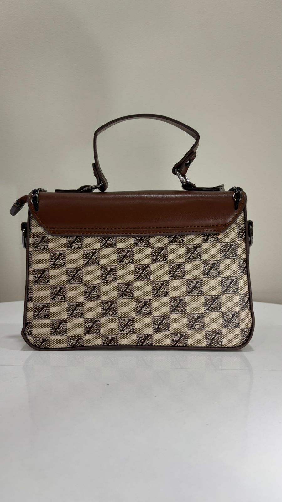 The Milan – Premium Structured Handbag (Brown Monogram Edition)