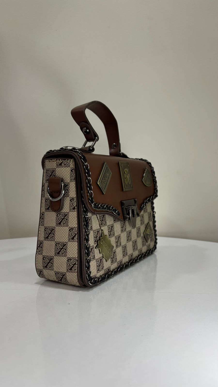 The Milan – Premium Structured Handbag (Brown Monogram Edition)