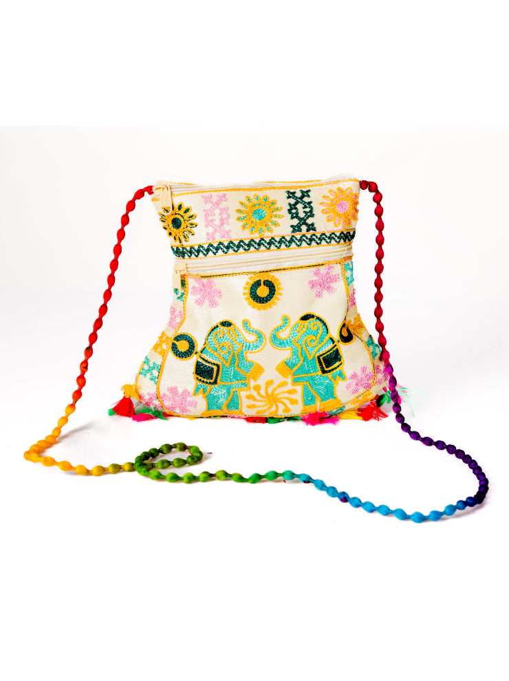 Elegant Embroidered Pearl Potli Bag