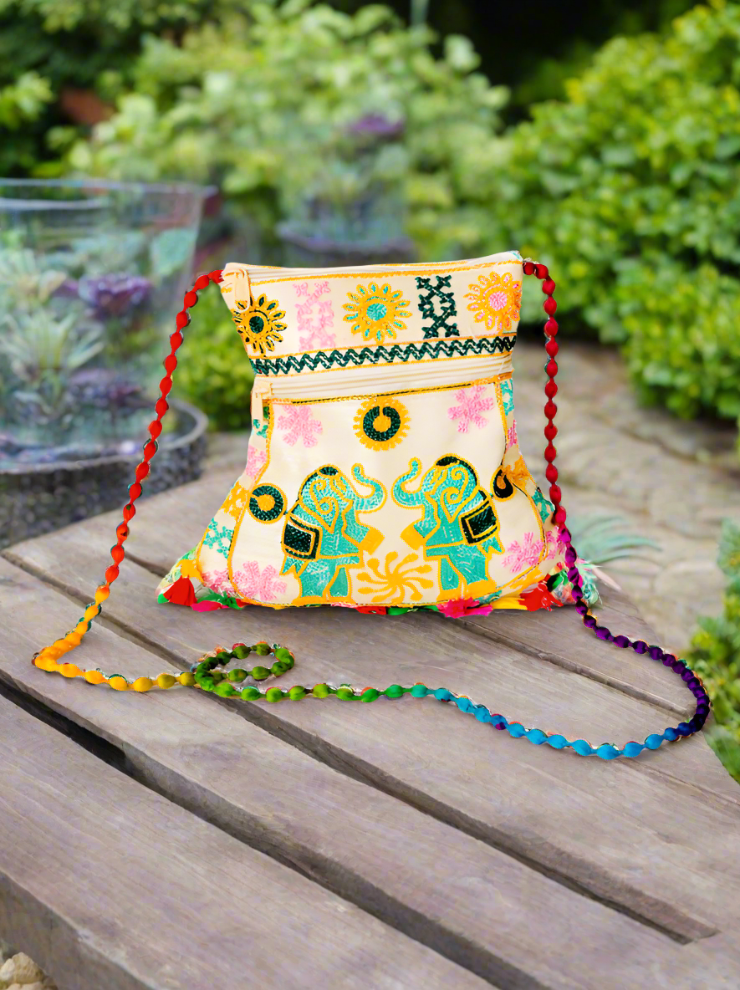 Elegant Embroidered Pearl Potli Bag