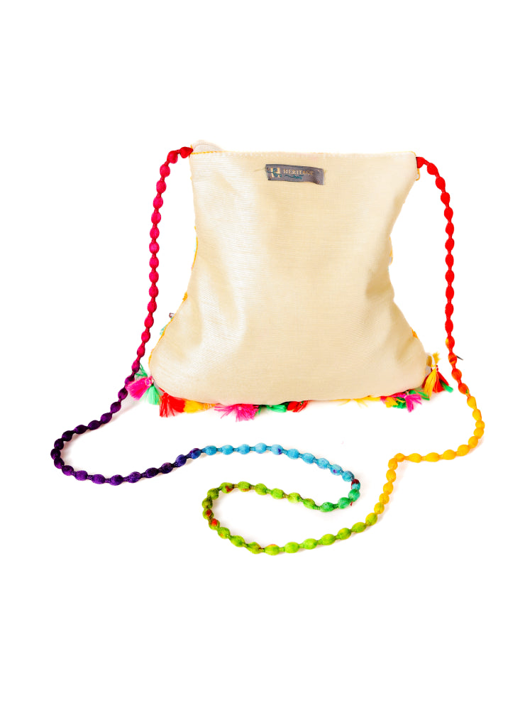 Elegant Embroidered Pearl Potli Bag