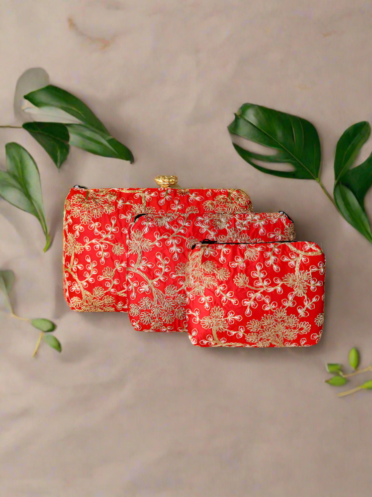 3-Piece Women’s Clutch & Wallet Set : Everyday Essentials - Heritage Haat