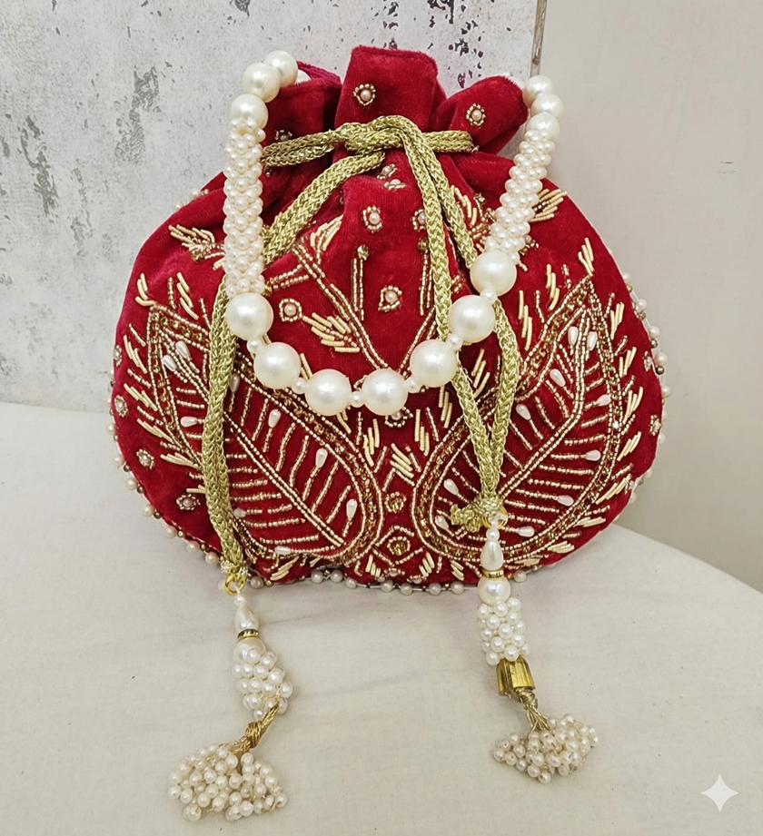 Velvet Bridal Wedding Potli