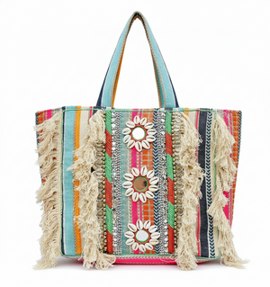 Handcrafted Kutch Boho Tote Bag for Women | Cowrie Shell & Mirror Work Shoulder Bag