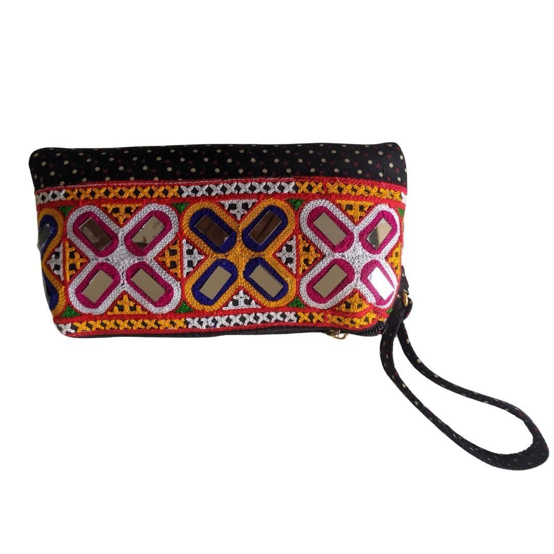 Handcrafted Kutchi Embroidered Mobile Sling Pouch - Heritage Haat