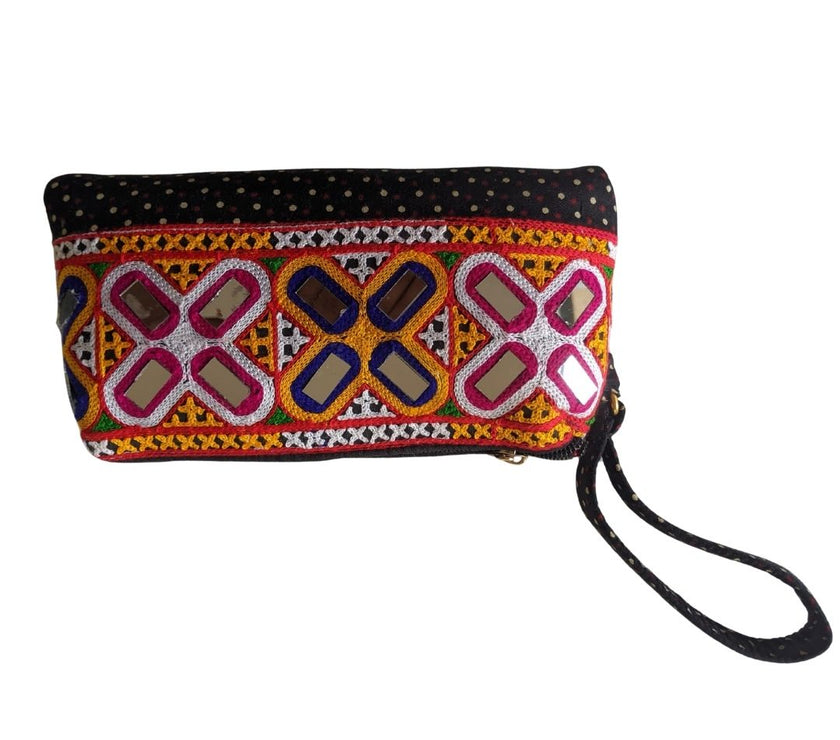 Handcrafted Kutchi Embroidered Mobile Sling Pouch