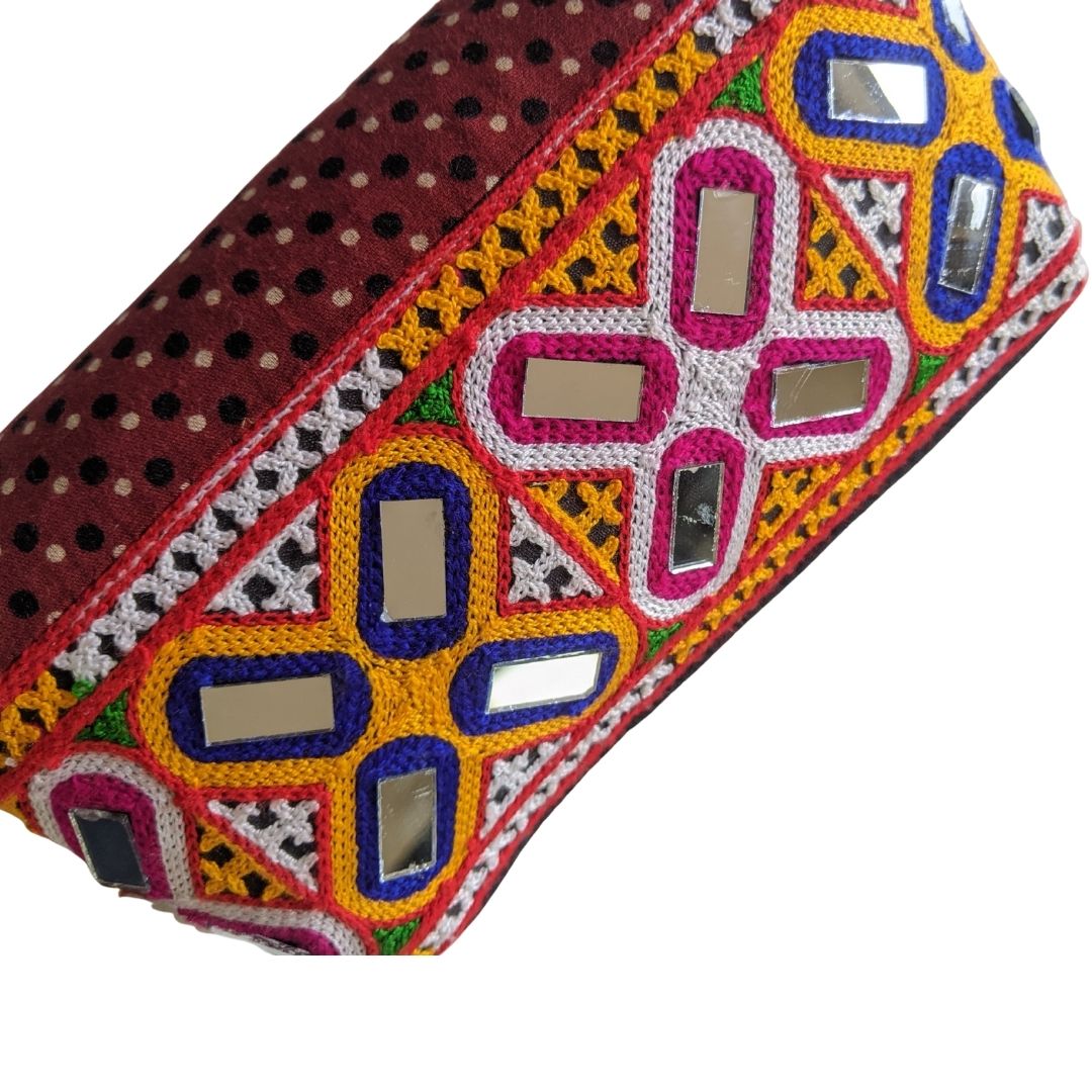 Handcrafted Kutchi Embroidered Mobile Sling Pouch - Heritage Haat