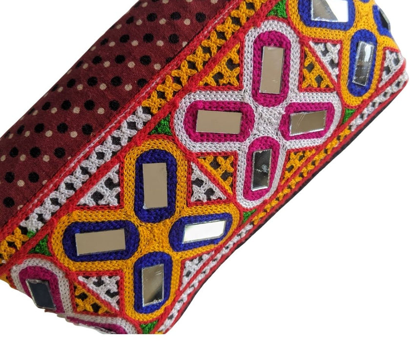 Handcrafted Kutchi Embroidered Mobile Sling Pouch