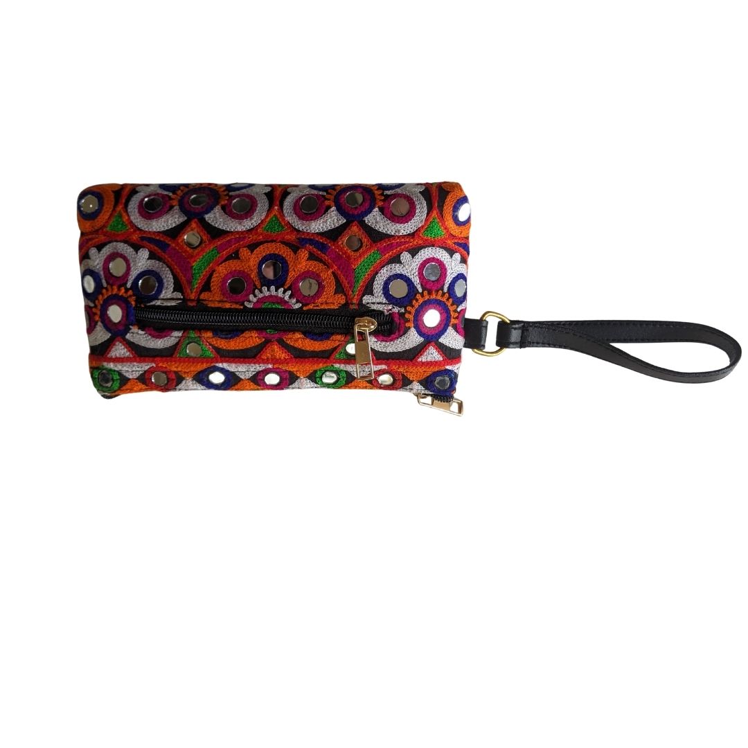Handcrafted Kutchi Embroidered Mobile Sling Pouch - Heritage Haat