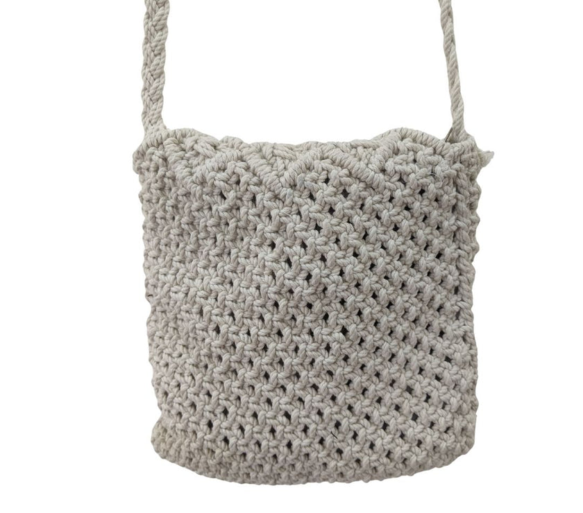 Sun-Kissed Serenity: Macramé Fringe Sling Bag