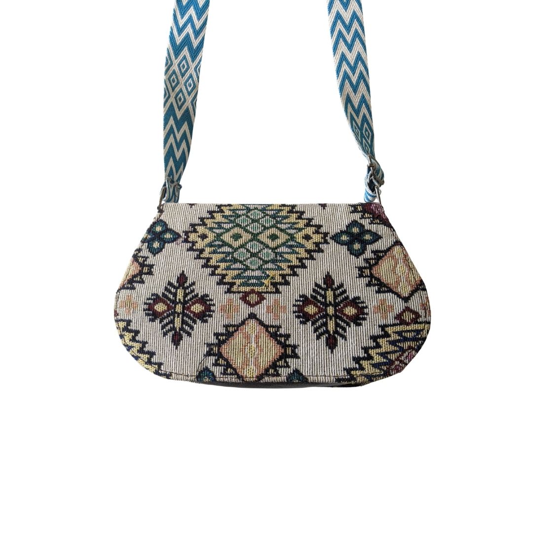 Boho Tribal Charm – Kutchi D-Shape Sling Bag - Heritage Haat