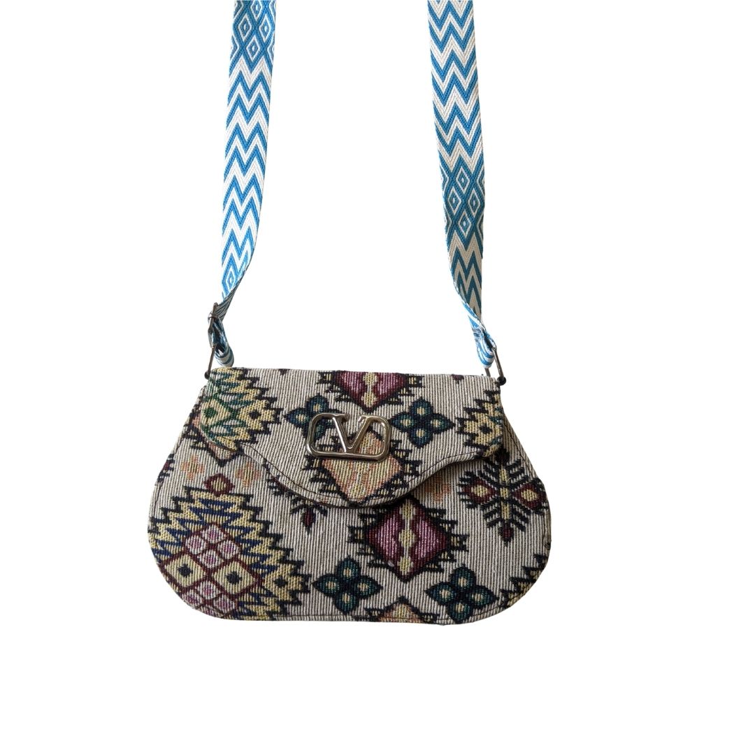 Boho Tribal Charm – Kutchi D-Shape Sling Bag - Heritage Haat