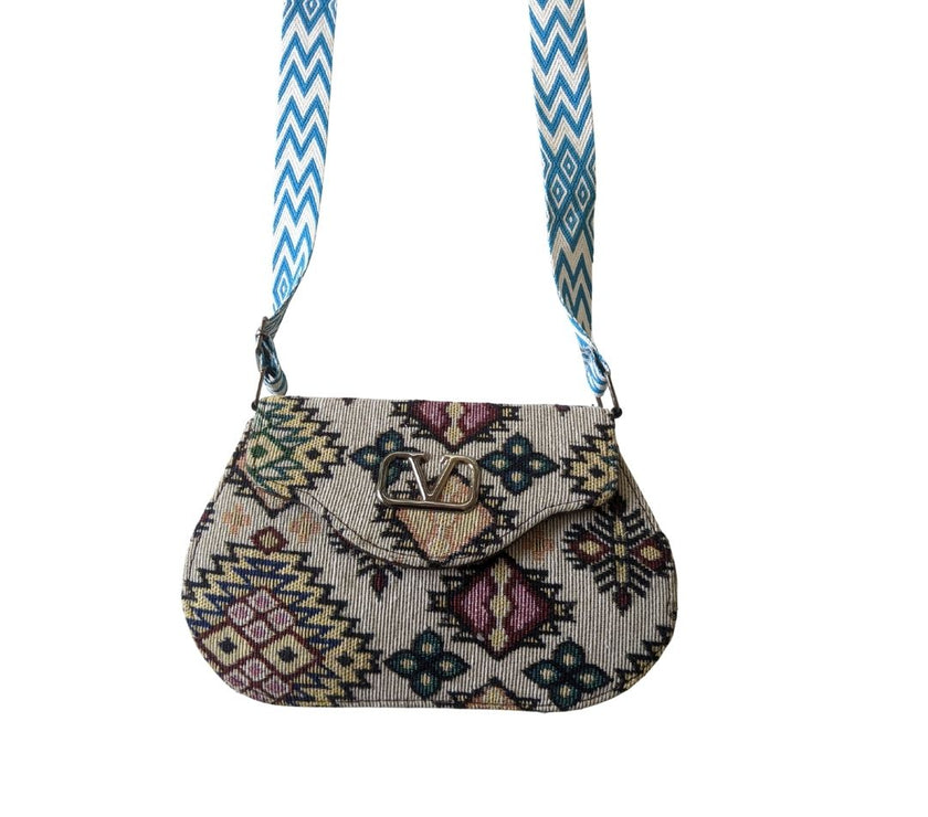 Boho Tribal Charm – Kutchi D-Shape Sling Bag