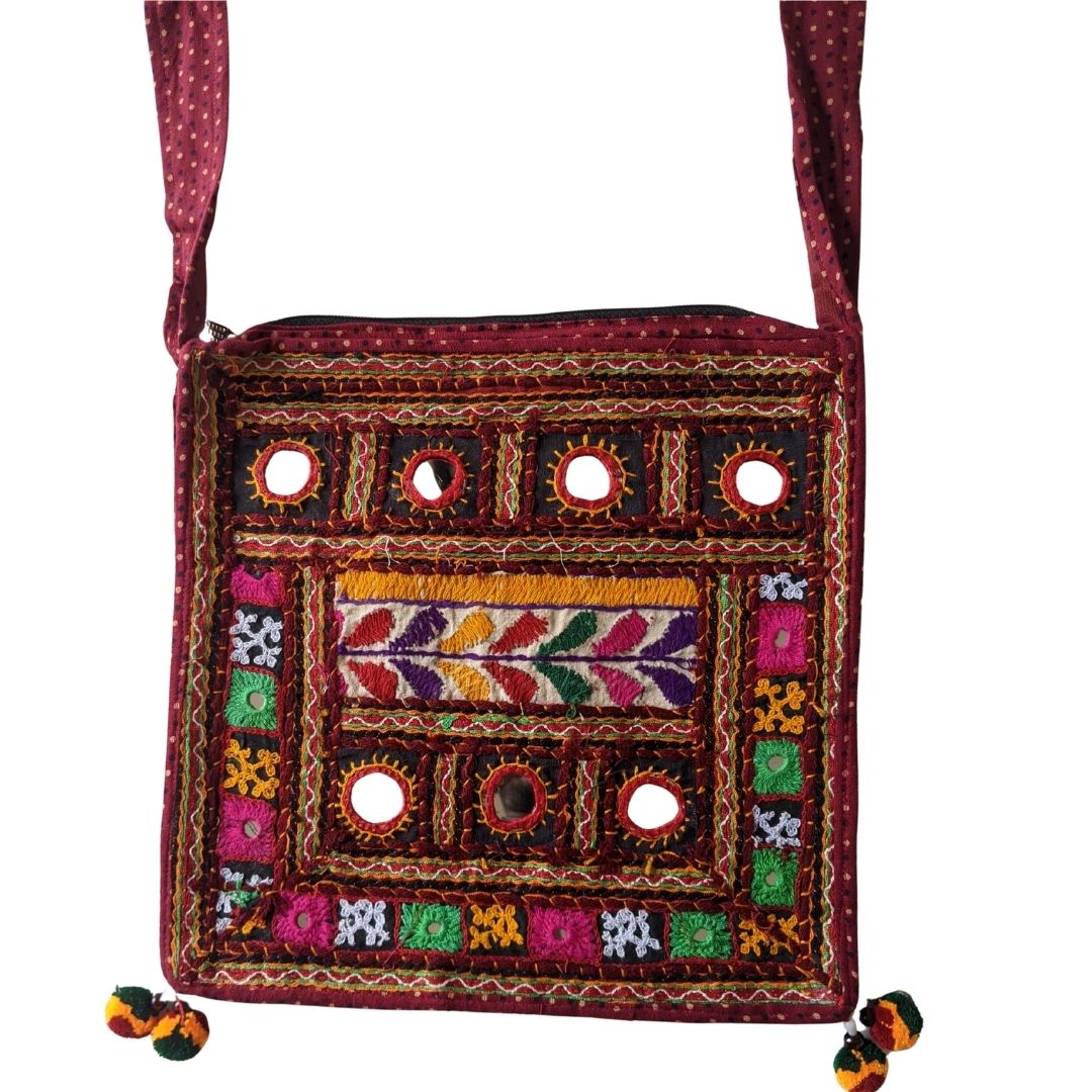 Traditional Kutchi Handcrafted Square Sling Bag - Heritage Haat