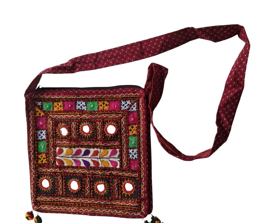 Traditional Kutchi Handcrafted Square Sling Bag