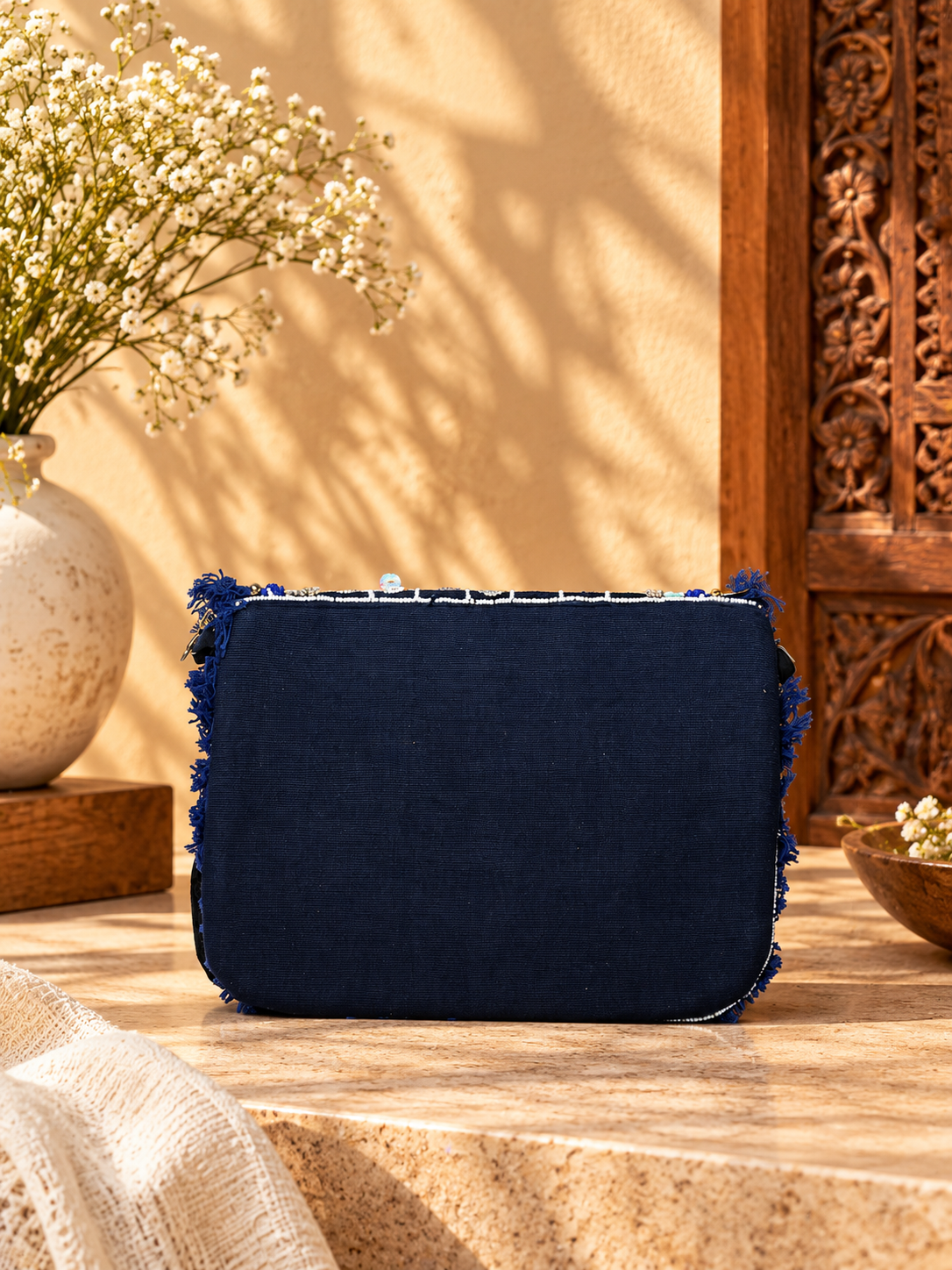 Handcrafted Kutch Mirror Work & Coin Embellished Sling Bag – The Neel