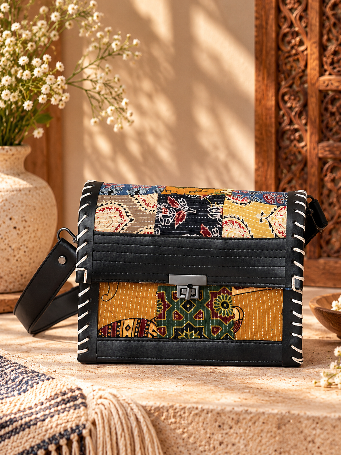 Handcrafted Banjara Patchwork Sling Bag – The Safar