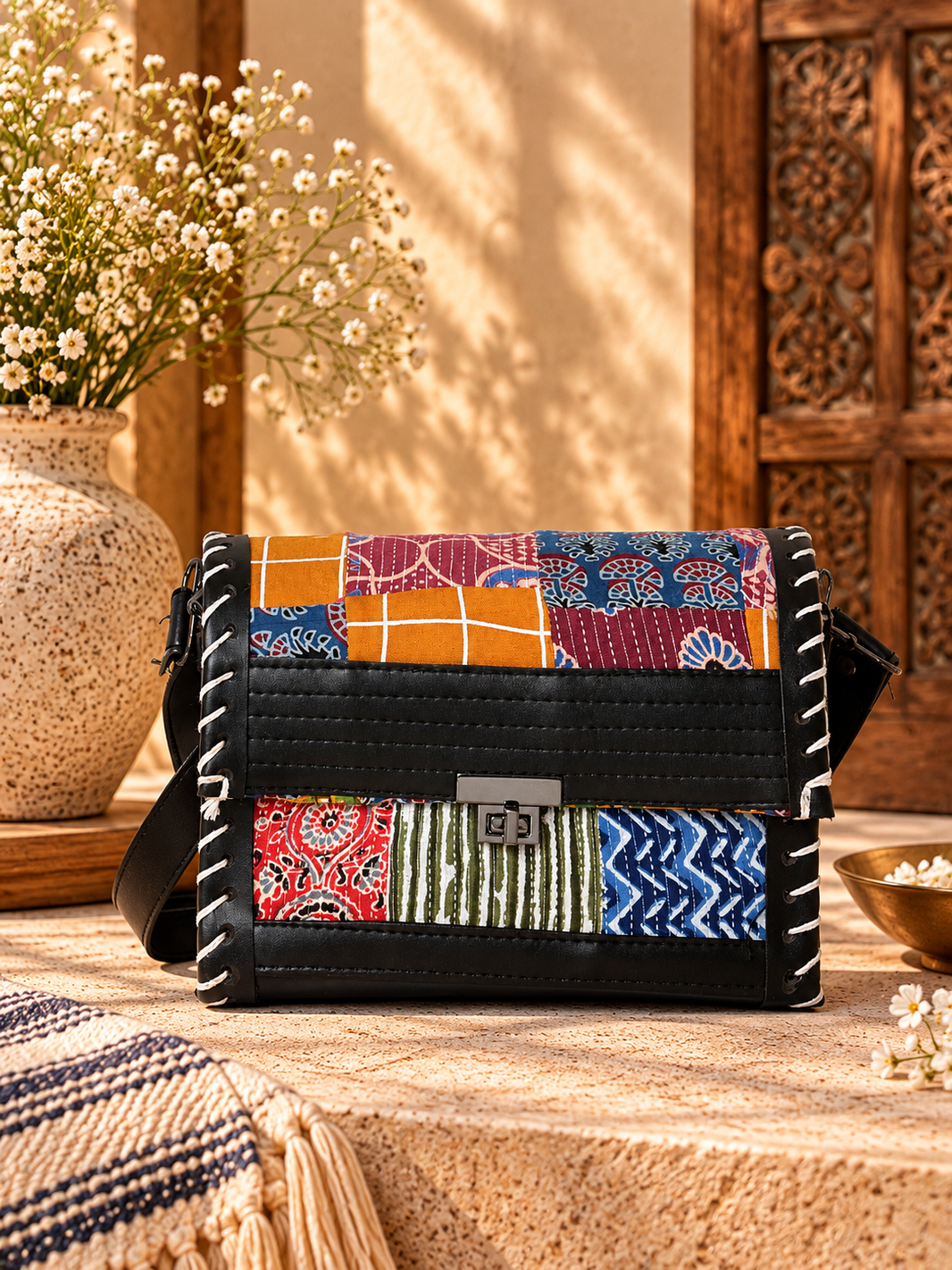 Handcrafted Banjara Patchwork Sling Bag – The Aabha