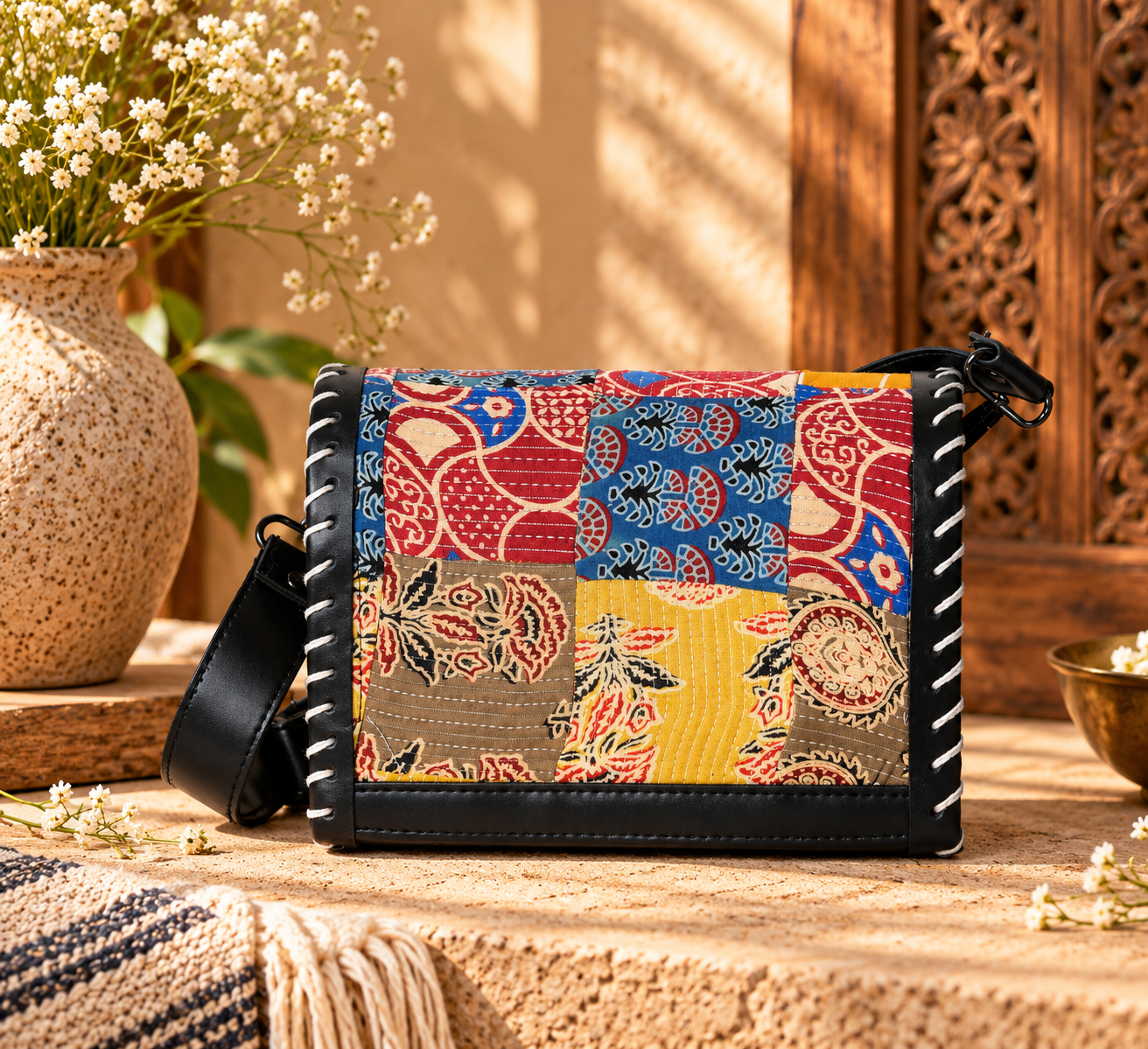 Handcrafted Banjara Patchwork Sling Bag – The Aabha