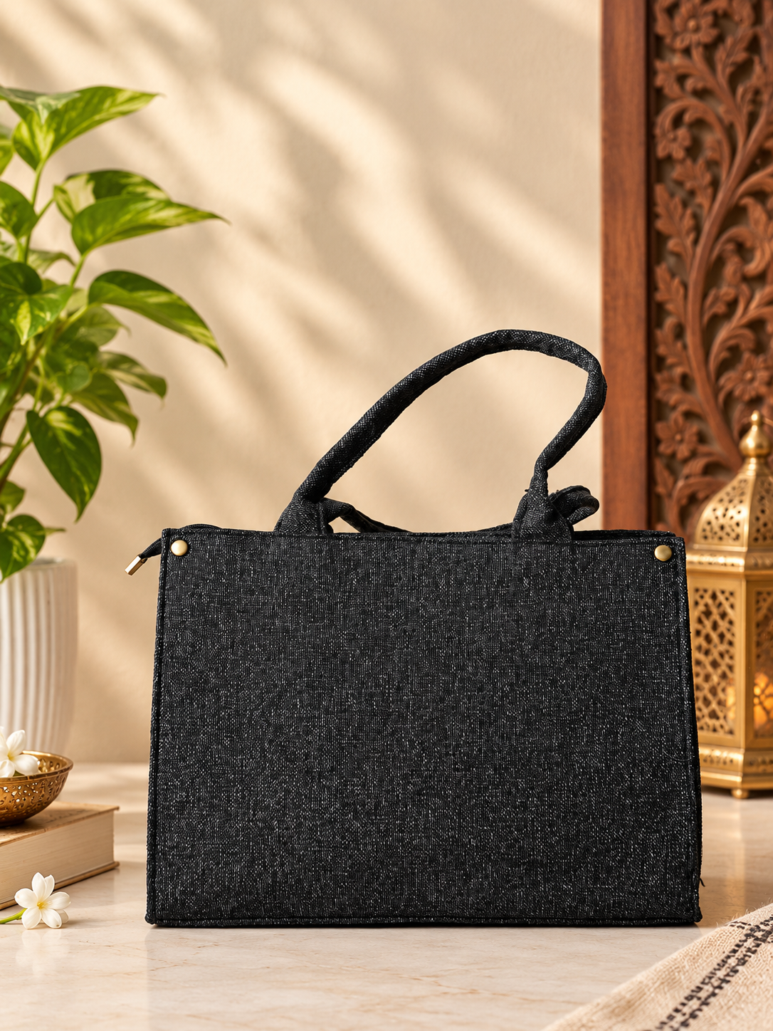 Handcrafted Banjara-Inspired Embellished Black Bag – The Drishti