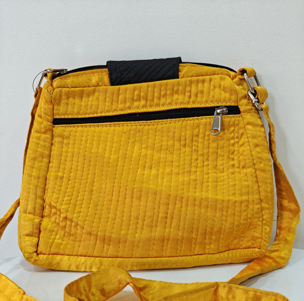 Handcrafted Kutchi Mirror Work Flap Sling Bag – Mashru Silk
