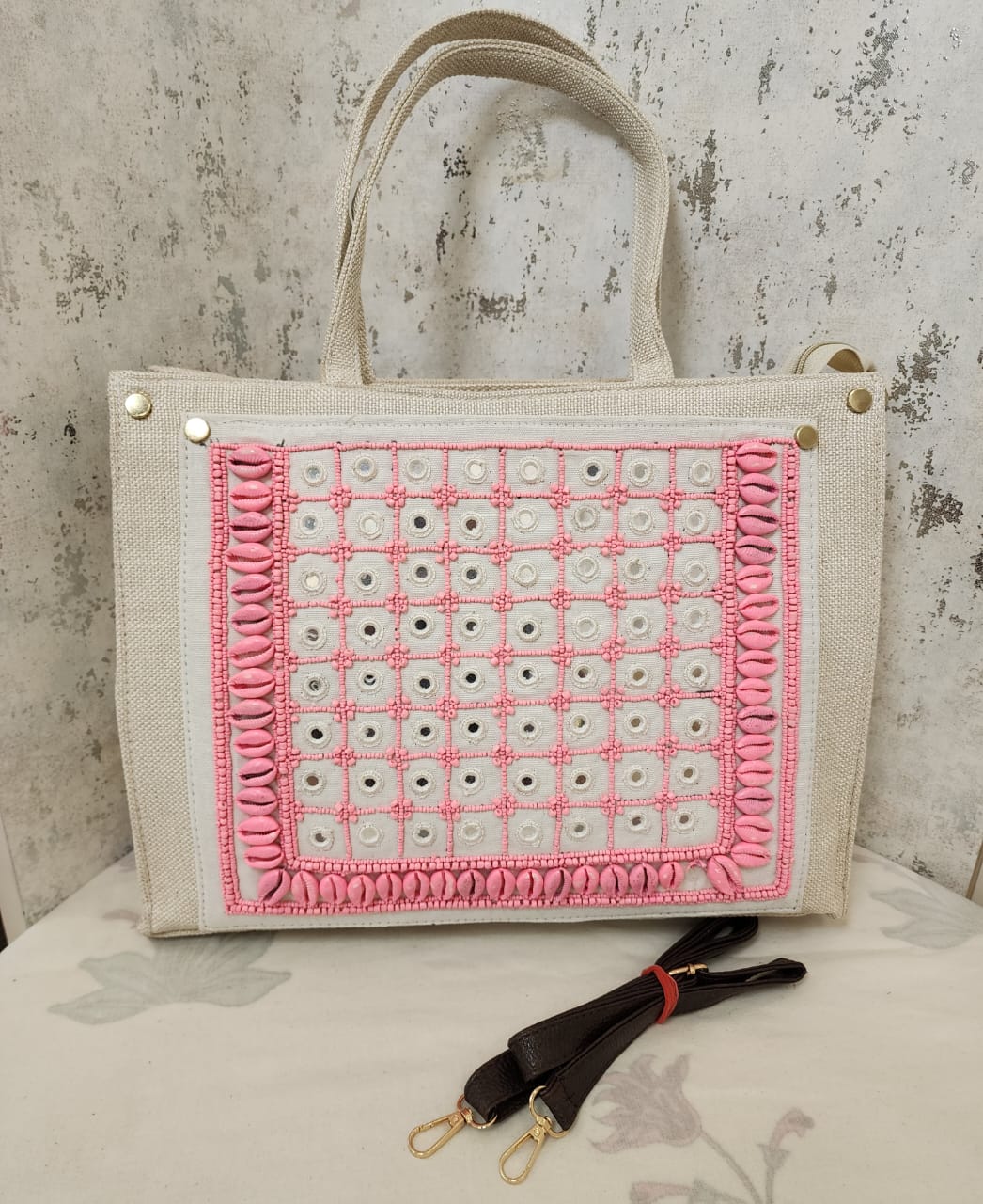 Test Handcrafted Kutch Boho Tote Bag for Women | Cowrie Shell & Mirror Work Shoulder Bag (Copy) - Heritage Haat