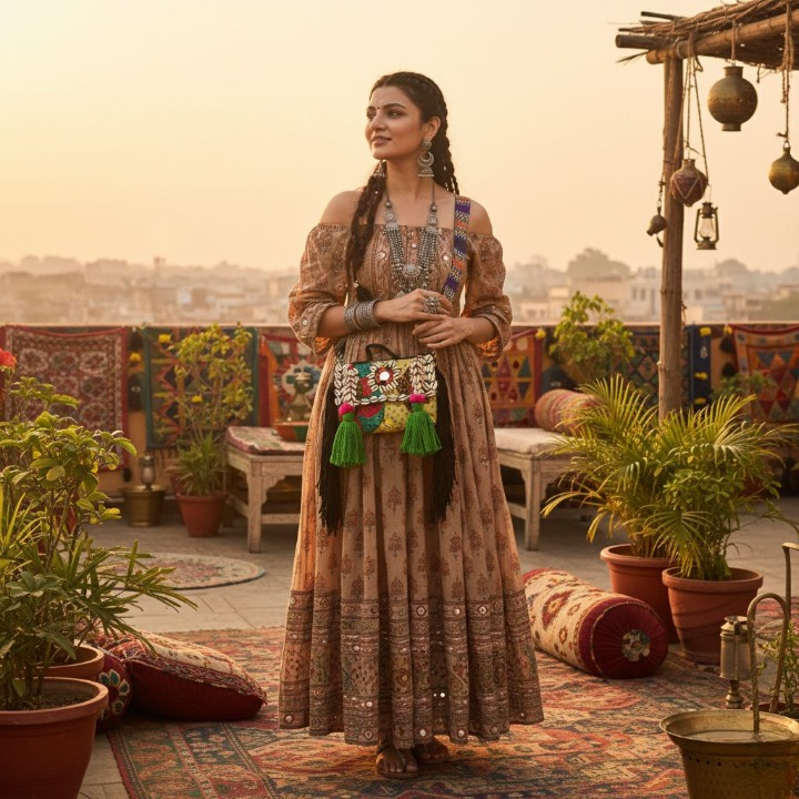 Cowrie Shell Boho Statement Bag