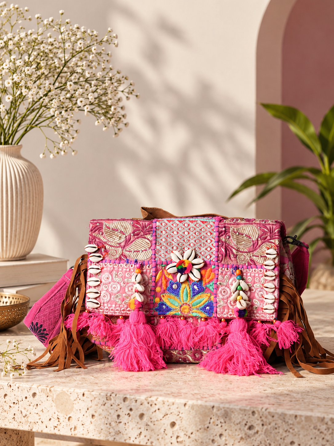 Handcrafted Banjara Patchwork Sling Bag”.