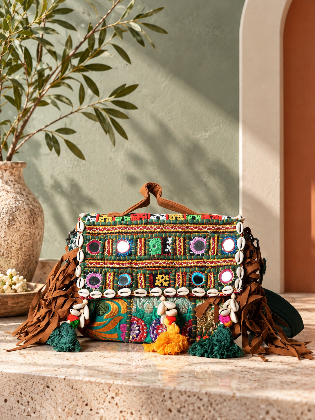 Handcrafted Vintage Kutchi Patchwork Tote Bag