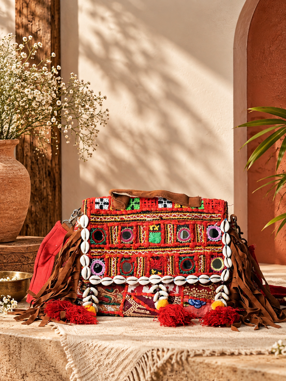 Handcrafted Vintage Kutchi Patchwork Tote Bag