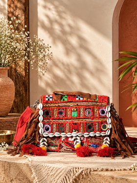 Handcrafted Vintage Kutchi Patchwork Tote Bag