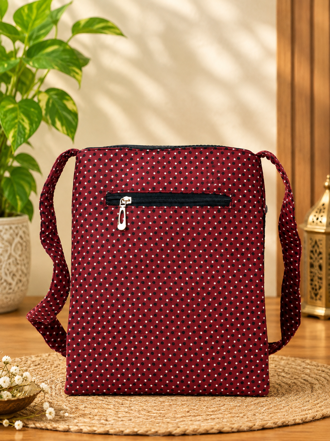 Handcrafted Kutchi Embroidered Sling Bag with Cowrie Shells