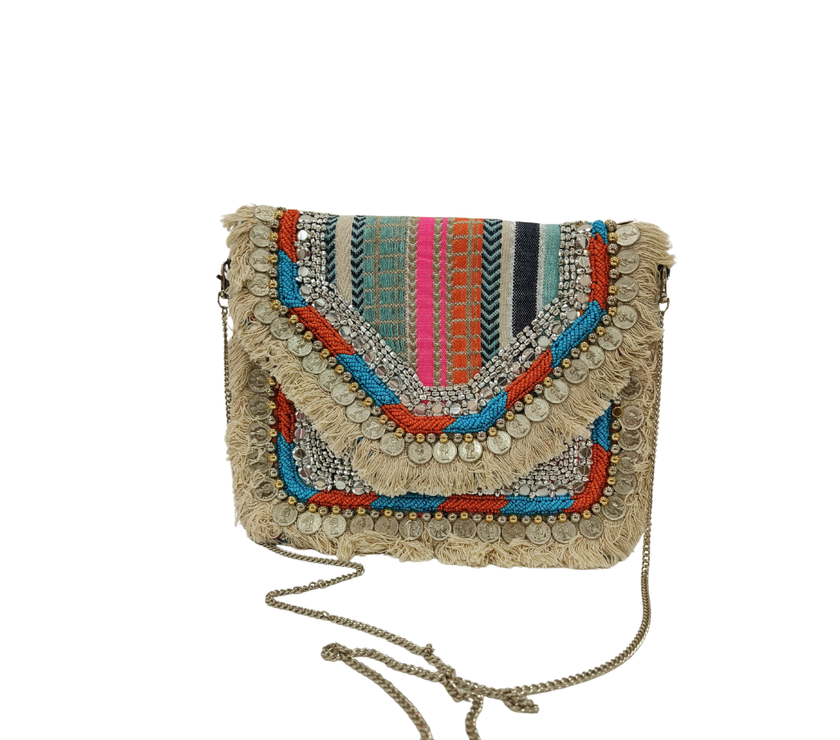 Handcrafted Bohemian Embellished Sling Bag