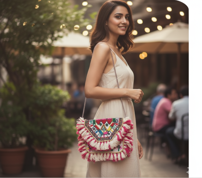 Handcrafted Bohemian Embellished Sling Bag