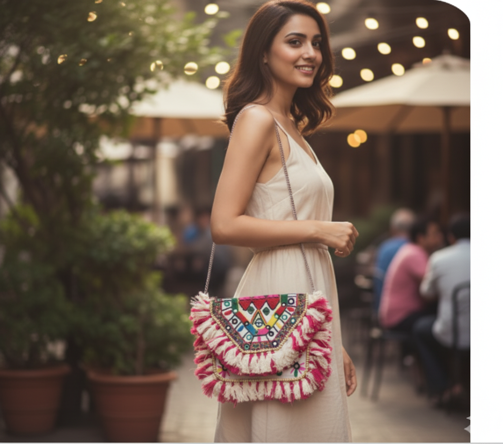 Handcrafted Bohemian Embellished Sling Bag